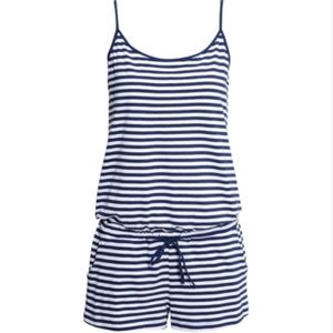 H&M Blue and White Striped Romper